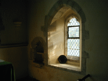 altar window and piscina
