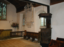 Marsh Baldon. chancel and pulpit